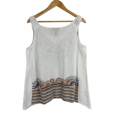 Style & Co. Womens XL V-Neck Top With Embroidered Design