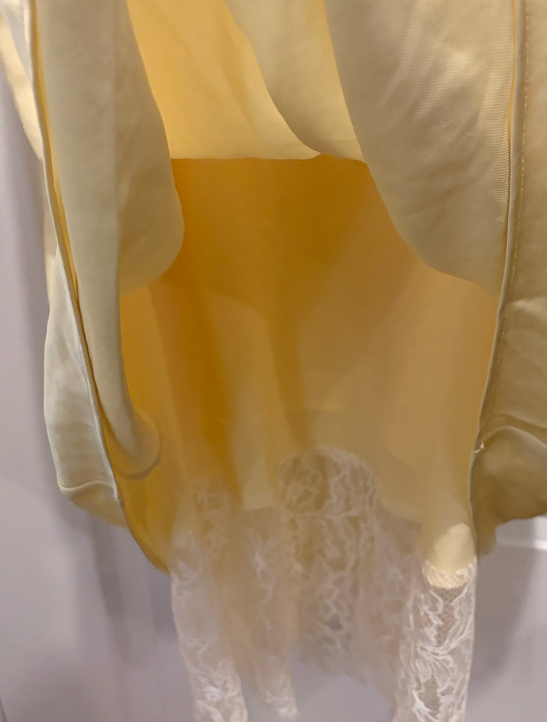Abercrombie &amp; Fitch Yellow Lace Trim Slip Dress Size L NWT Y2K Fairycore