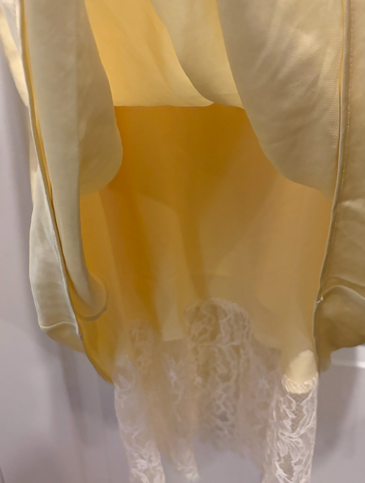Abercrombie &amp; Fitch Yellow Lace Trim Slip Dress Size L NWT Y2K Fairycore