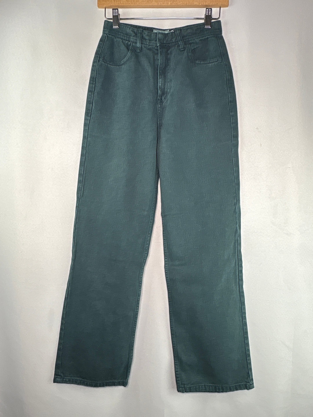 Womens Moia Dark Teal High Waisted Straight Leg Cotton Jeans Size Small