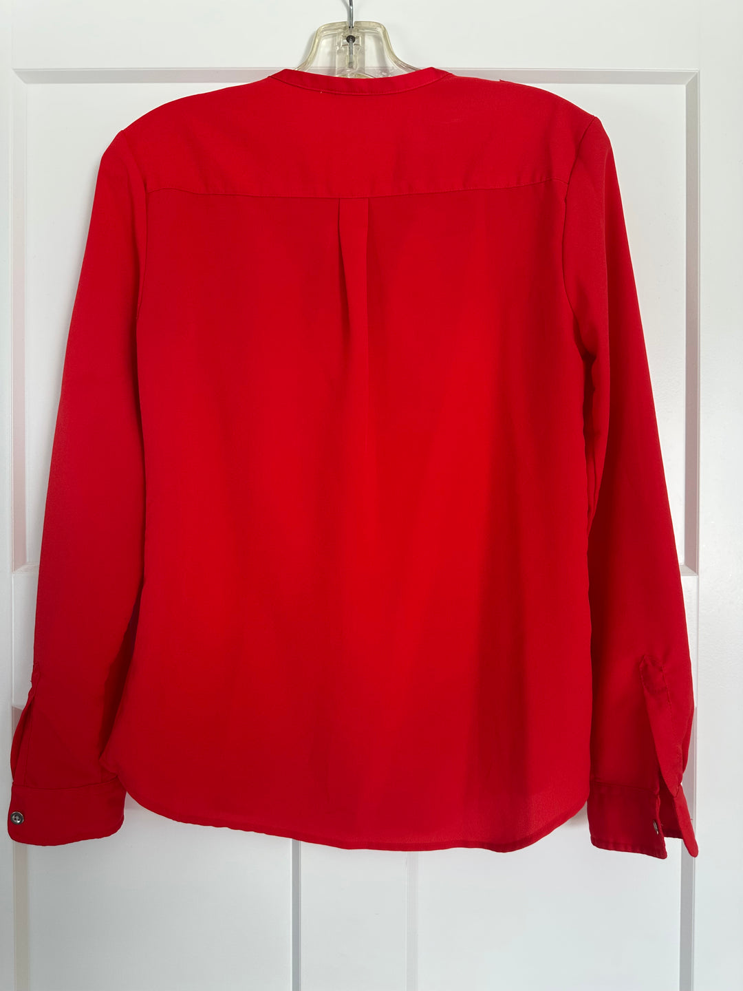 Calvin Klein Red Convertible Sleeve Button-Down Dress Shirt Size S
