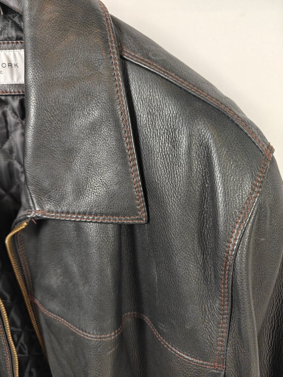 Mens Marc New York Leather Jacket Black 4XLT