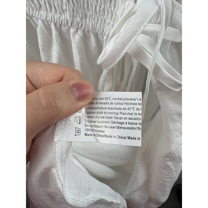 Women’s Ekouaer XL White Short Sleeve Double Tie Swim Coverup