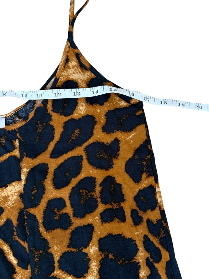 Buenos Ninos Women's Animal Leopard Print Maxi Ruffle Hem Women's dress, Size S