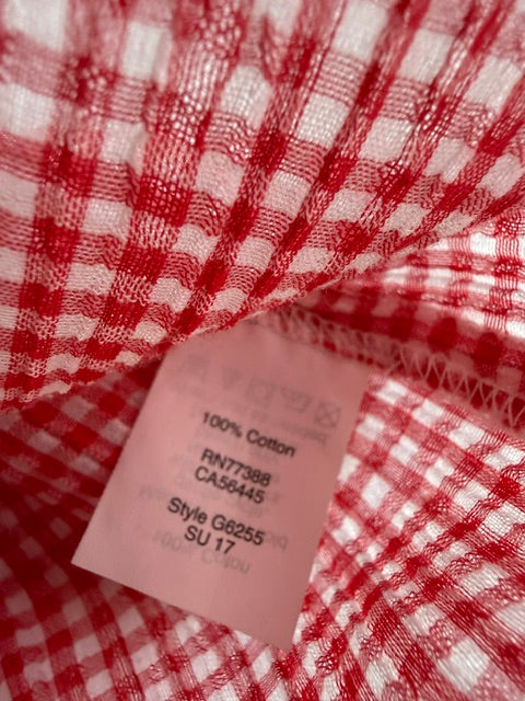 J Crew Gingham Red Tie-Waist Tank SzXS