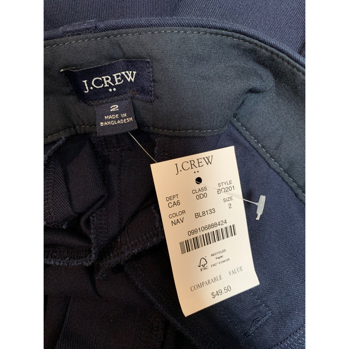J.Crew Womens Navy Chino Shorts Size 2 Cotton Blend Classic Style