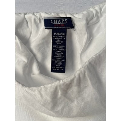 Women’s CHAPS White Cotton Flowy Maxi Skirt Sz 1X