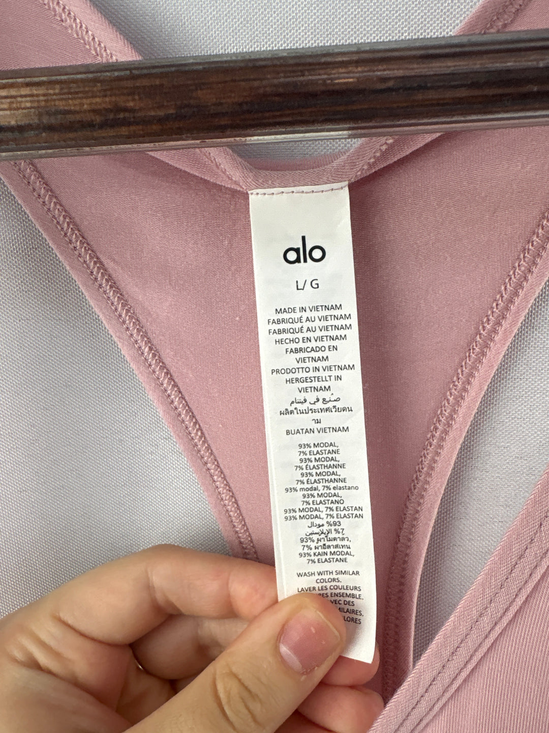 Women’s Alo Large Millennial Pink Racerback Tank