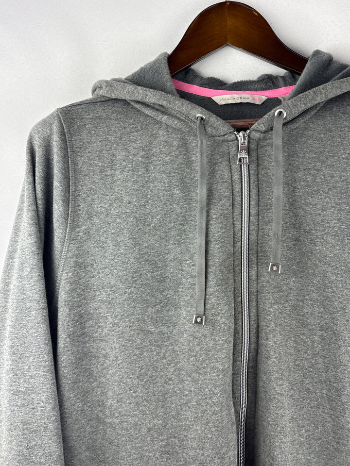 Women’s Isaac Mizrahi Live Large Heather Gray Zip Hoodie