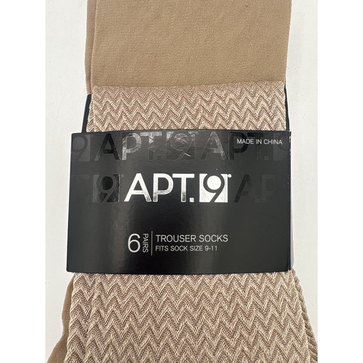 Women’s APT.9 Size 9-11 Brown, White, & Black Sock 6 Pack