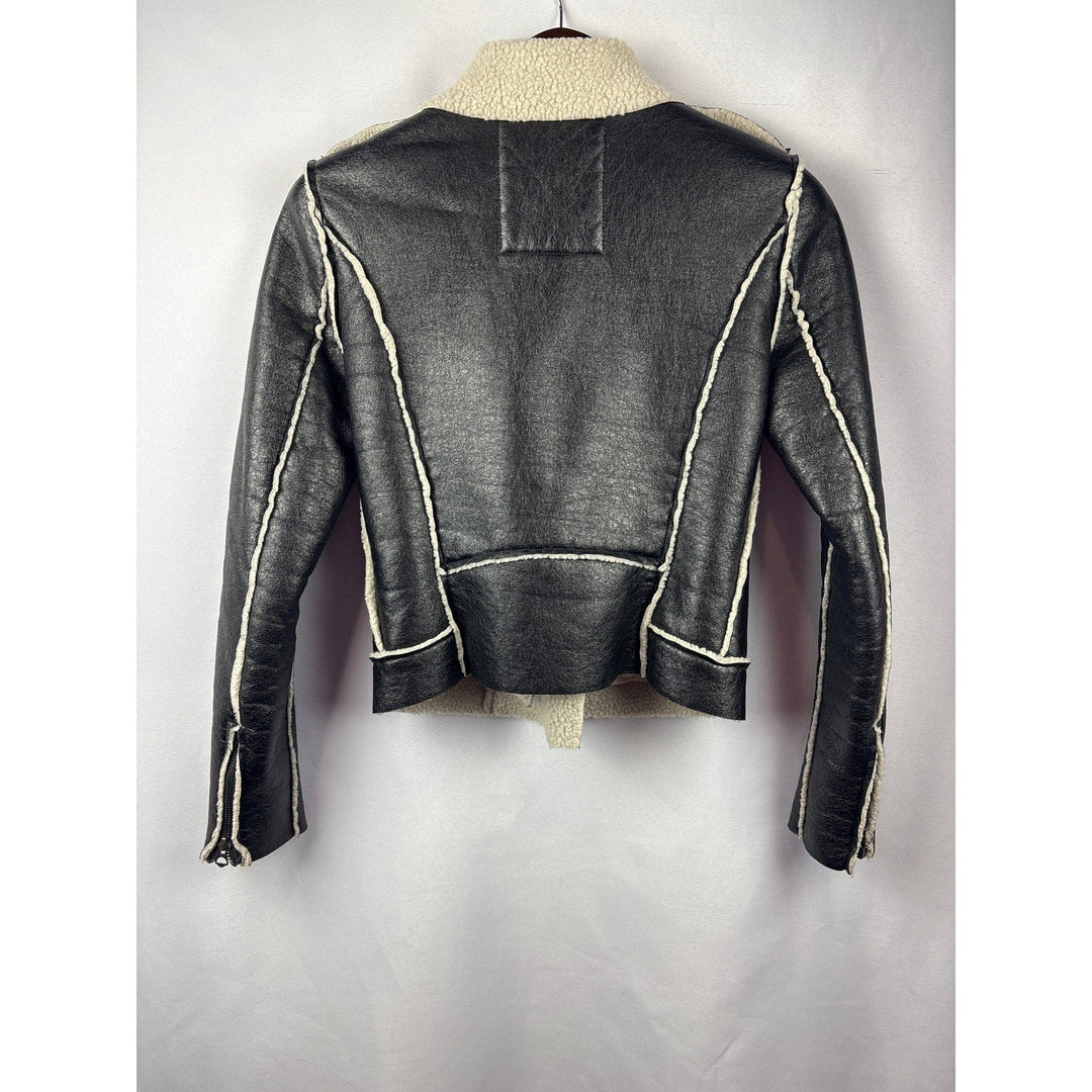 Women’s Vintage Denim &amp; Supply Ralph Lauren Small Black Suede Fur Lined Jacket