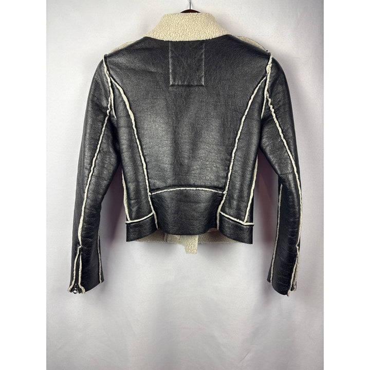 Women’s Vintage Denim &amp; Supply Ralph Lauren Small Black Suede Fur Lined Jacket