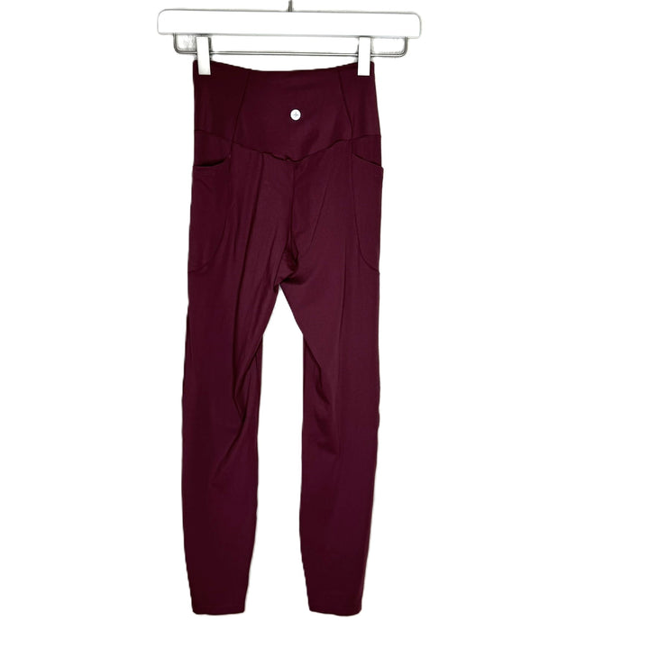 NWT Women's Halara Burgundy Colored 7/8 Length Athletic Leggings, Size Small