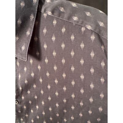 Men’s Ted Baker Button Down Black/pink diamond pattern Size 7