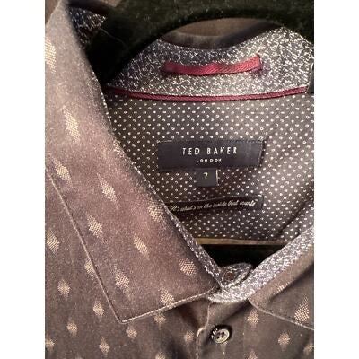 Men’s Ted Baker Button Down Black/pink diamond pattern Size 7