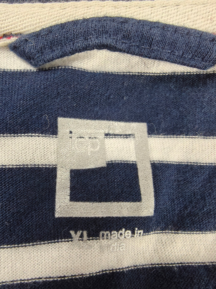 Men’s JCP Polo Shirt Navy Blue White Striped Size XL