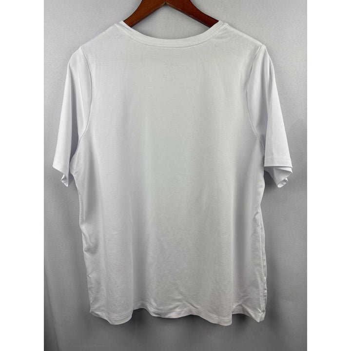 Women’s Isaac Mizrahi Live Size 1X White T-Shirt
