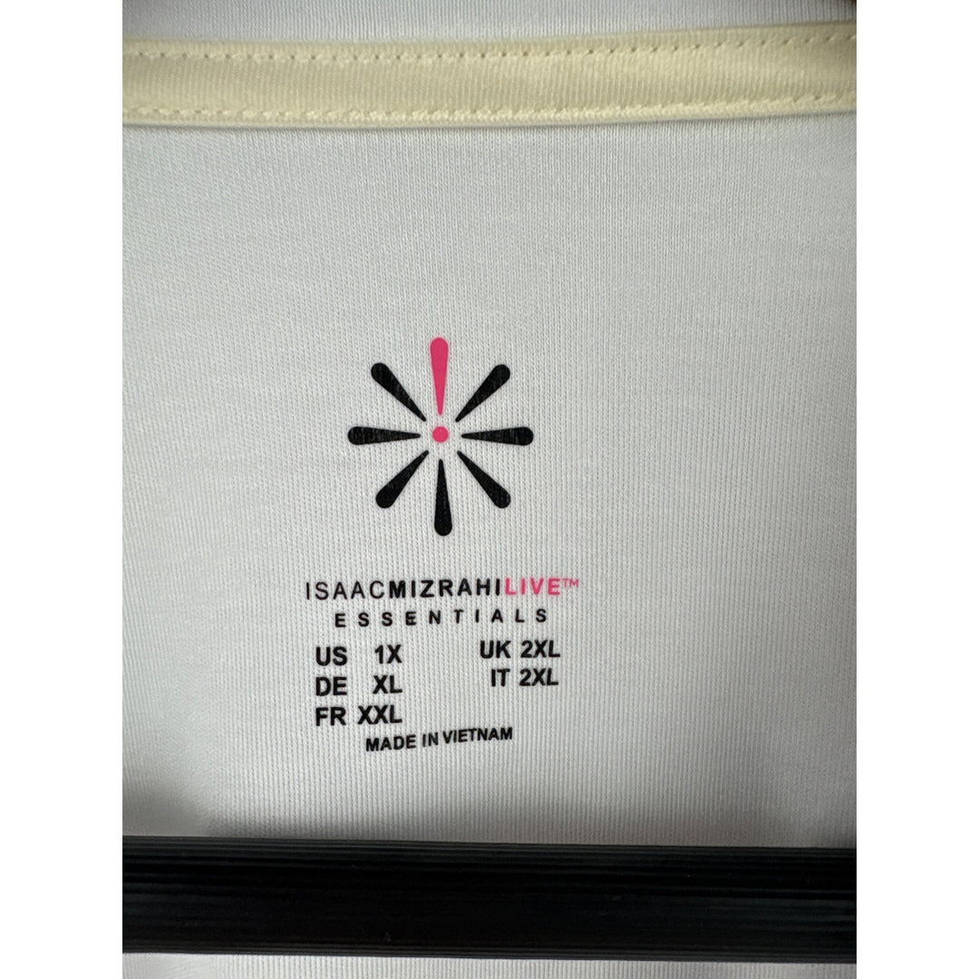 Women’s Isaac Mizrahi Live Size 1X White T-Shirt