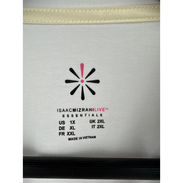 Women’s Isaac Mizrahi Live Size 1X White T-Shirt