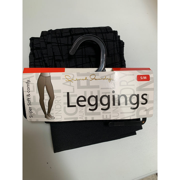 Richard Laundry S/M Super Soft & Comfy Leggings Black Geometric Pattern