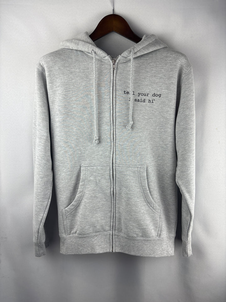 Women’s Independent Small Light Gray Graphic Zip Hoodie