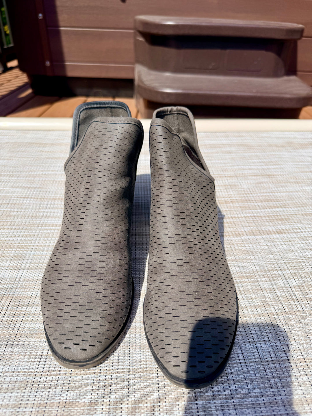 Verona Gray Pinhole Slip On Booties Women&