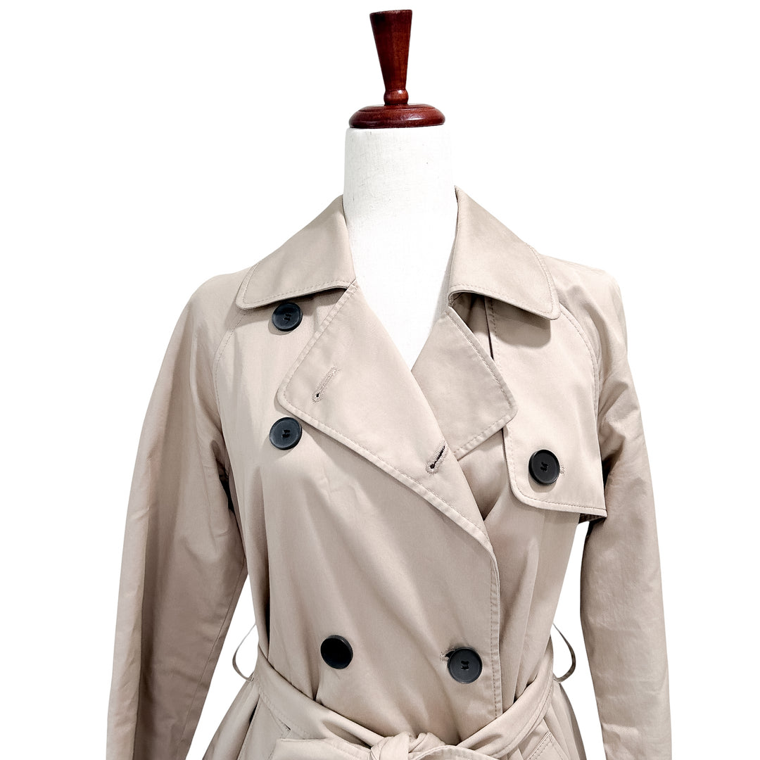 Everlane Small The Modern Trenchcoat Women's Double Breasted Preppy Khaki Long Belted
