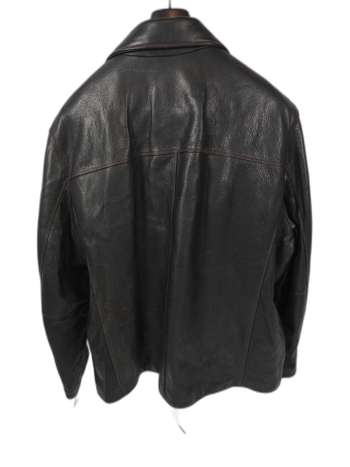 Mens Marc New York Leather Jacket Black 4XLT