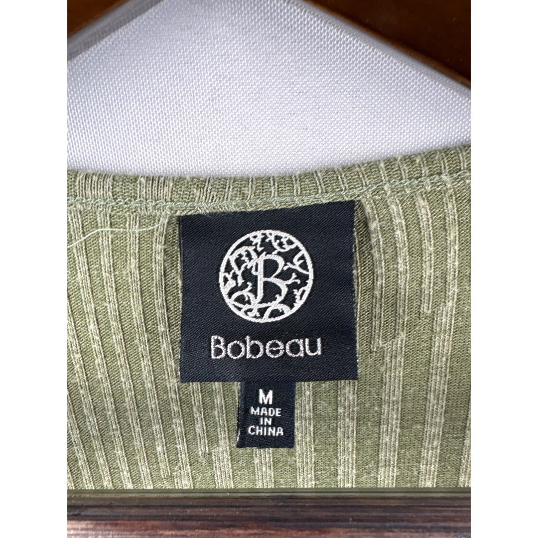 Women’s Bobeau Medium Olive Green Short Sleeve Sweater