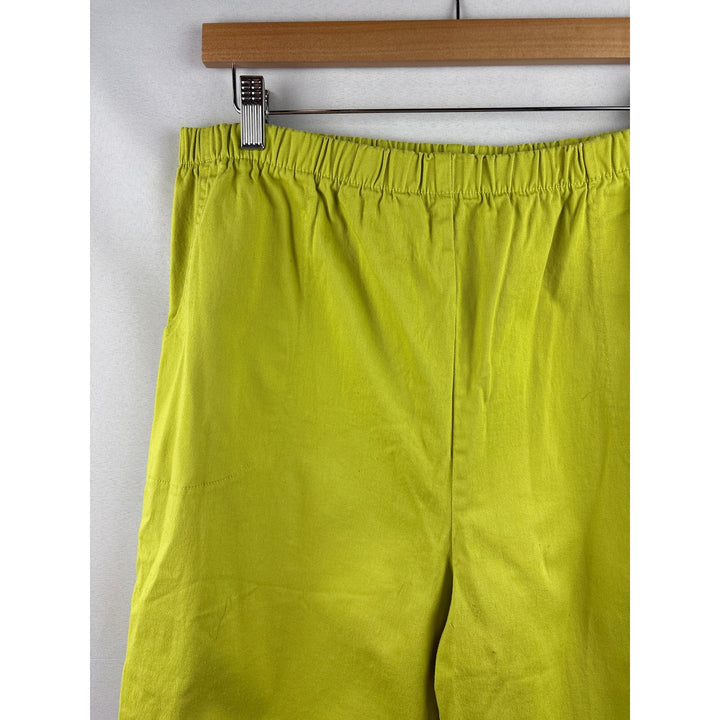Women’s D&Co XL Pea Green Capri Pants w/ Bow Details