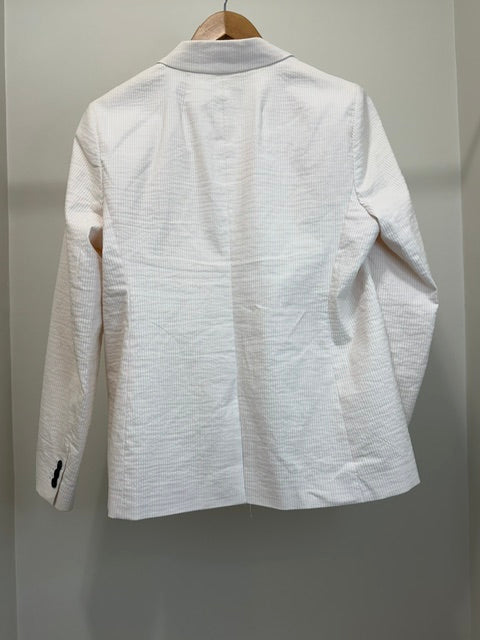 J.Crew Seersucker One Button Blazer Pale Pink White Sz14