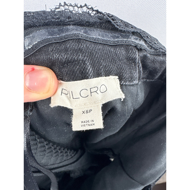 Women’s Pilcro XS Black Sleeveless Mini Jean & Lace Dress