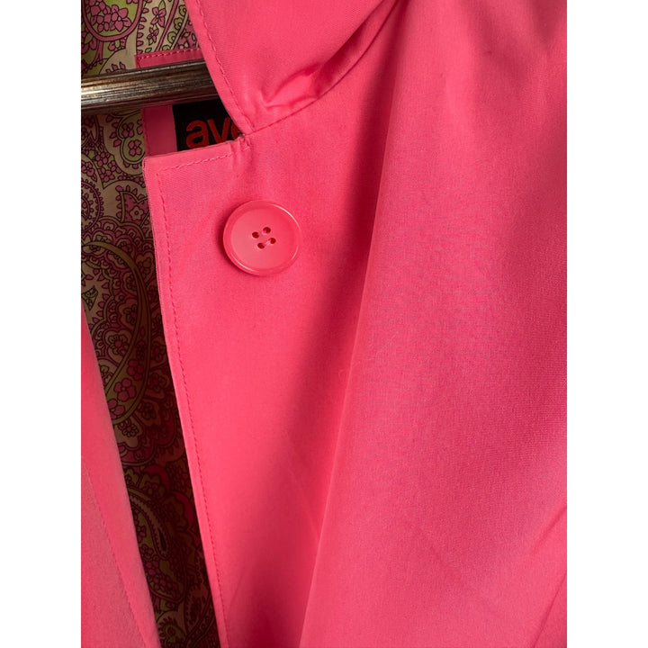 Women’s Avenue Pink Trench Coat Paisley Lining Size 14/16