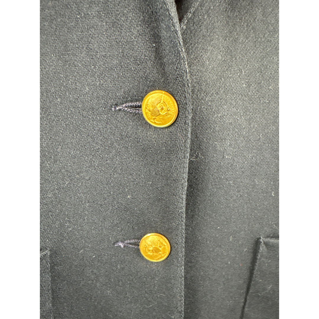 Vintage Pantter Wool Navy Blazer Jacket With Gold Buttons