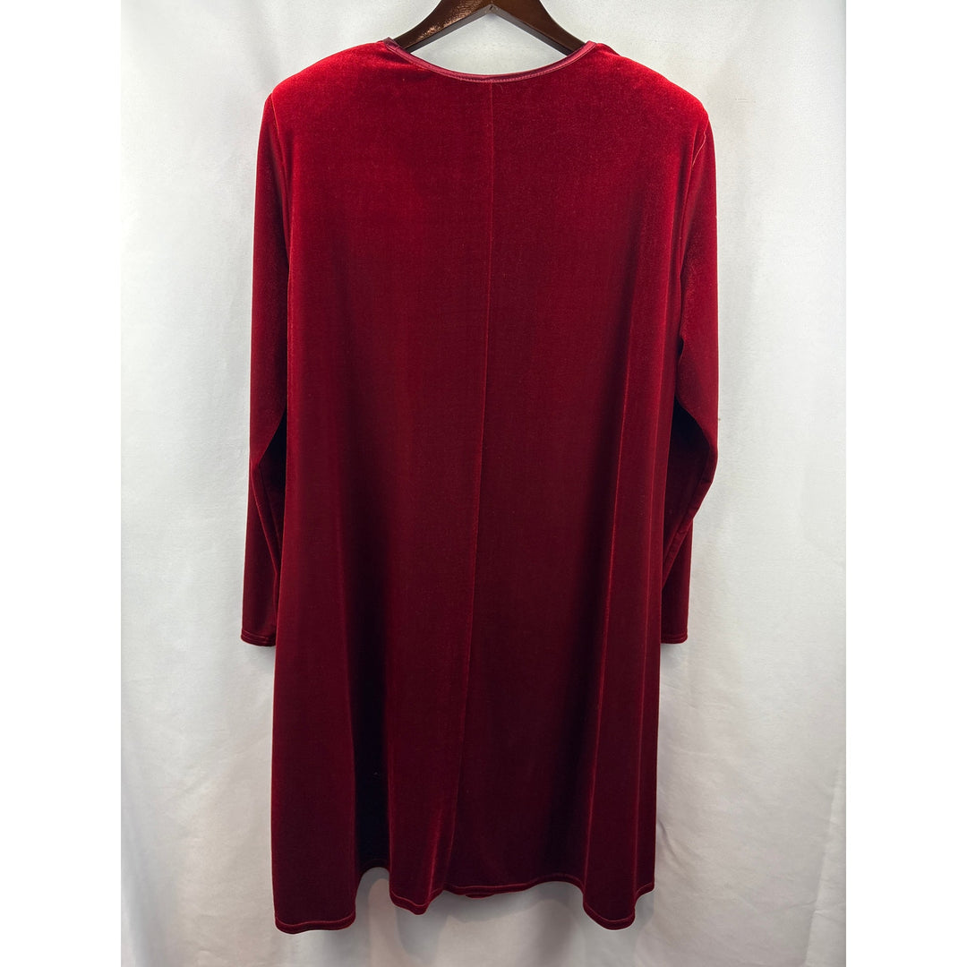 Women’s K.C. Spencer Size 16 Burgundy Velvet Long Sleeve Dress
