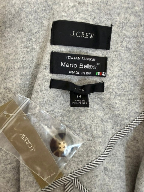 J.Crew Alfie Blazer Mario Bellucci Italian Wool Gray NWT Sz14