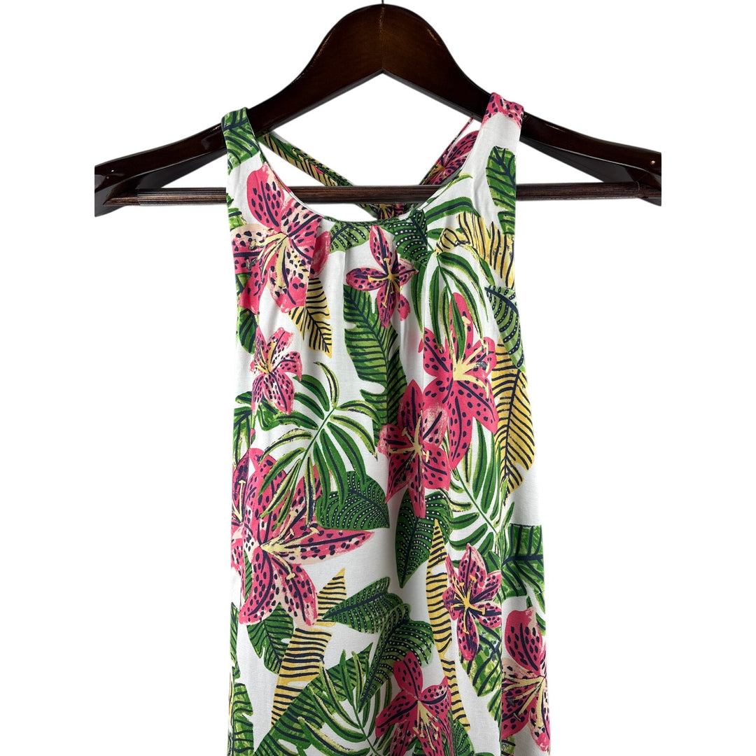 Women’s Tori Richard Small White Floral Patterned Halter Dress
