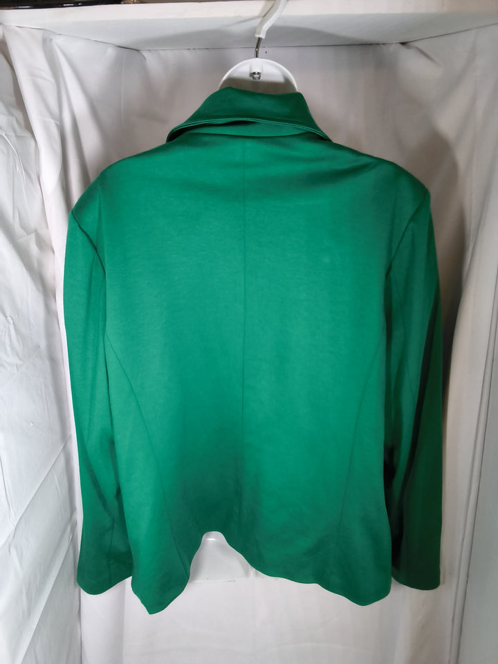 Robert Louis Green Single Button Blazer Jacket With Zipper Pockets Size 2X