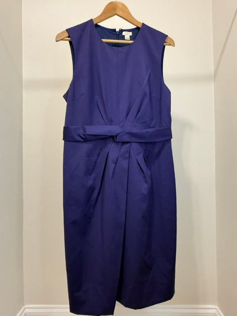 J.Crew Wool Blend Twist Waist Sheath Dress Navy Sz12