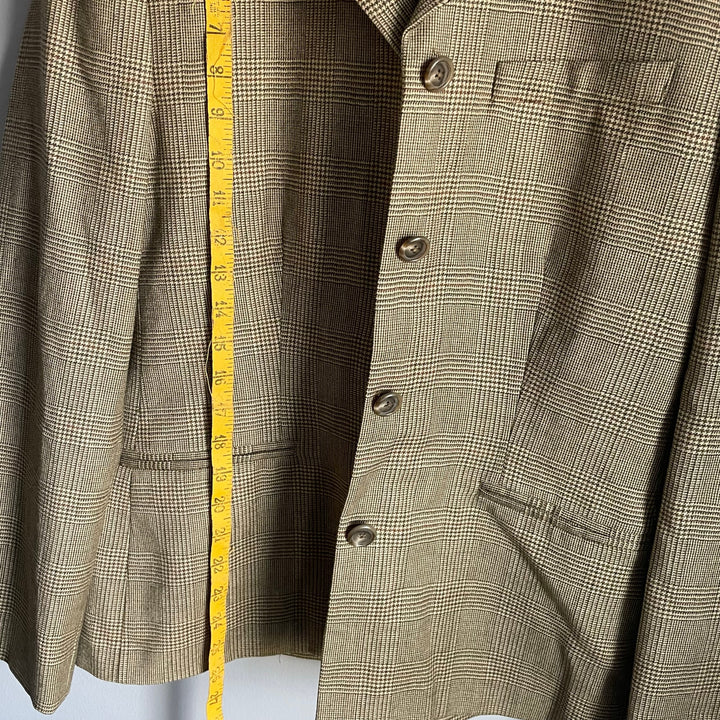 Vintage Ralph Lauren Plaid 100% Wool Blazer Equestrian Preppy Heritage size 6