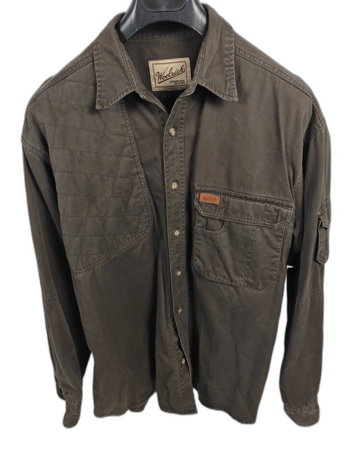 Woolrich Outdoor Guide Brown Quilted Button Down Shirt