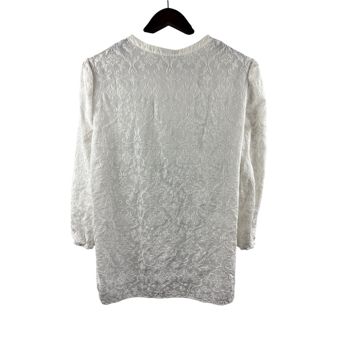 Women’s J. McLaughlin XL White Blouse w/ Paisley Design