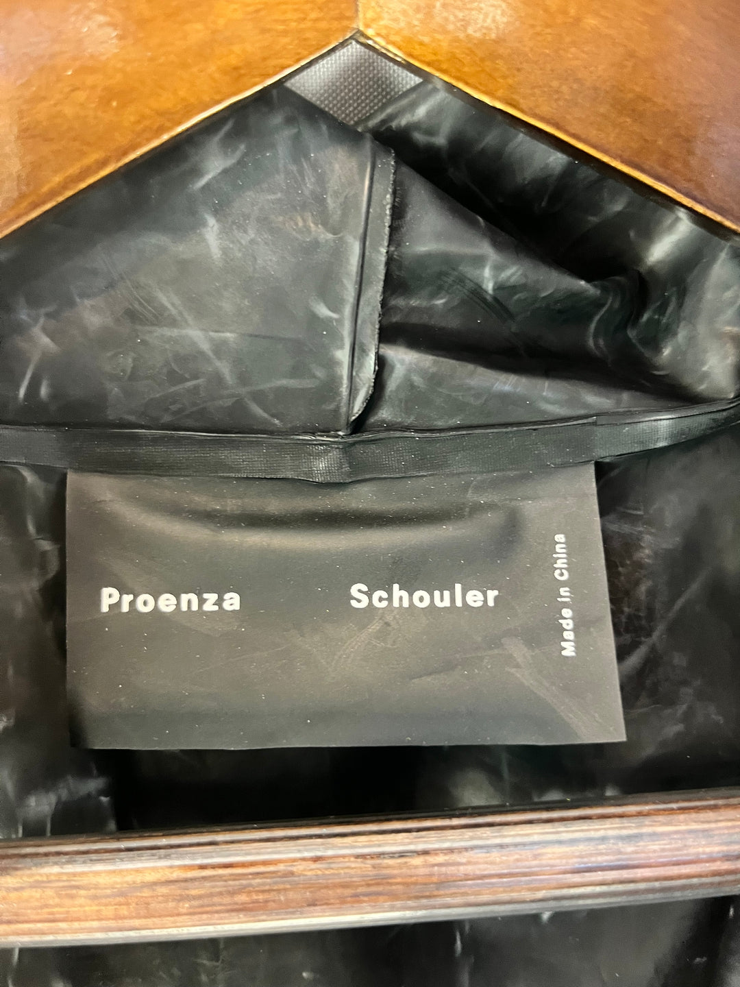 Women’s Proenza Schouler Black Hooded Raincoat Estimated size XXL