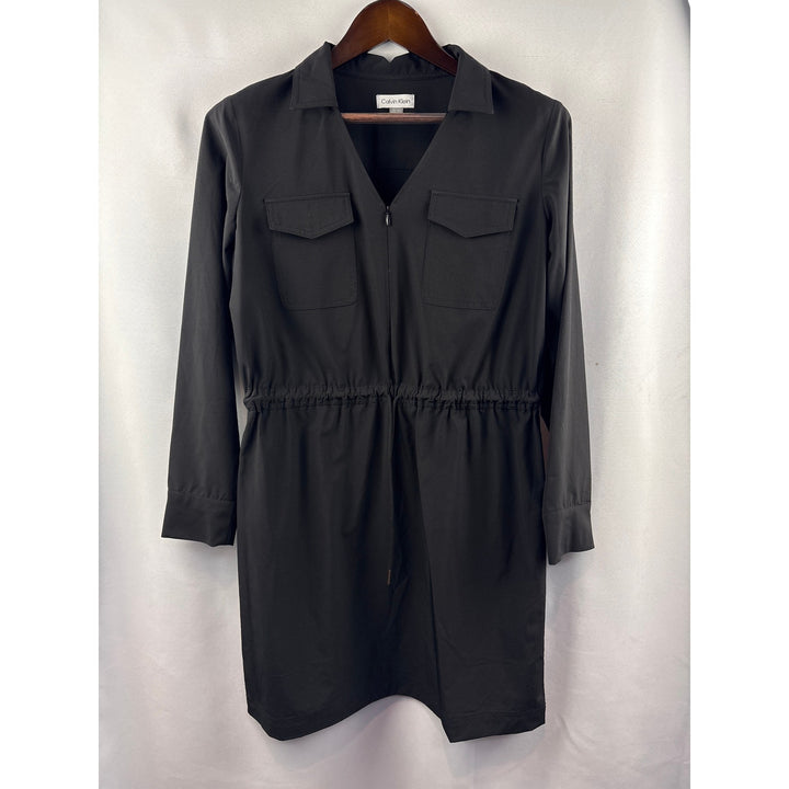 Women’s Calvin Klein Size 12 Black Long Sleeve Midi Dress