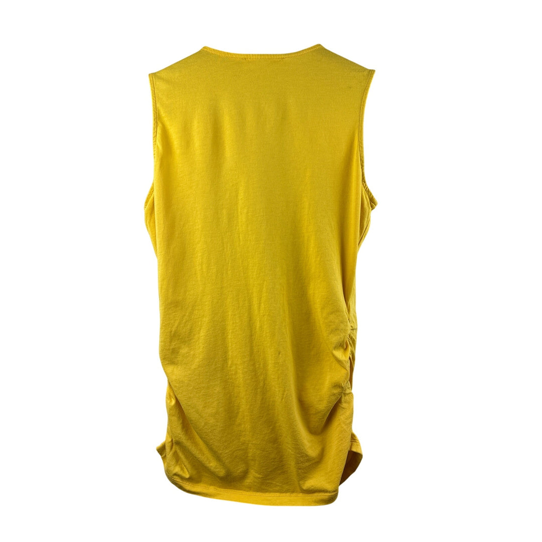 Women’s Michael Kors Medium Yellow Tank Faux Wrap Shirt