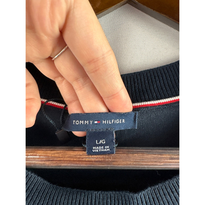 Women’s Tommy Hilfiger Large Navy Blue Long Sleeve Crewneck Sweater