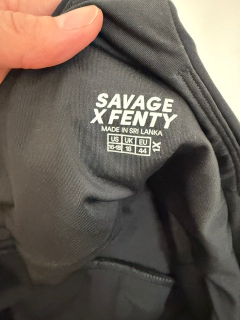 Savage X Fenty Hotline Black Pink Stripe Zipper Jumpsuit Size 1X 16 To 18