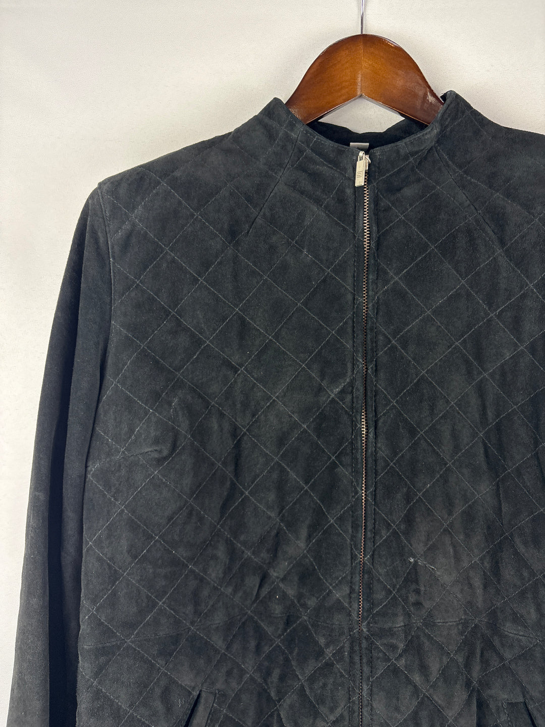 Women’s Pamela McCoy Large Black Suede Quilted Jacket