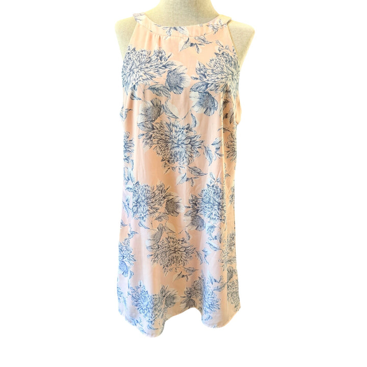 Le Lis Soft Pink with Blue and White Floral Pattern Summer Dress