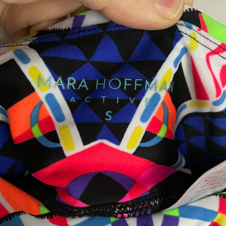 Mara Hoffman Navy Blue Boho Neon Printed Yoga Pilates Eye Workout Leggings Sz S